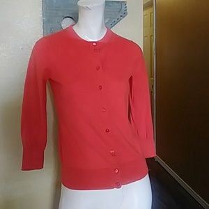 Cute J. Crew red 3/4 sleeve cardigan small